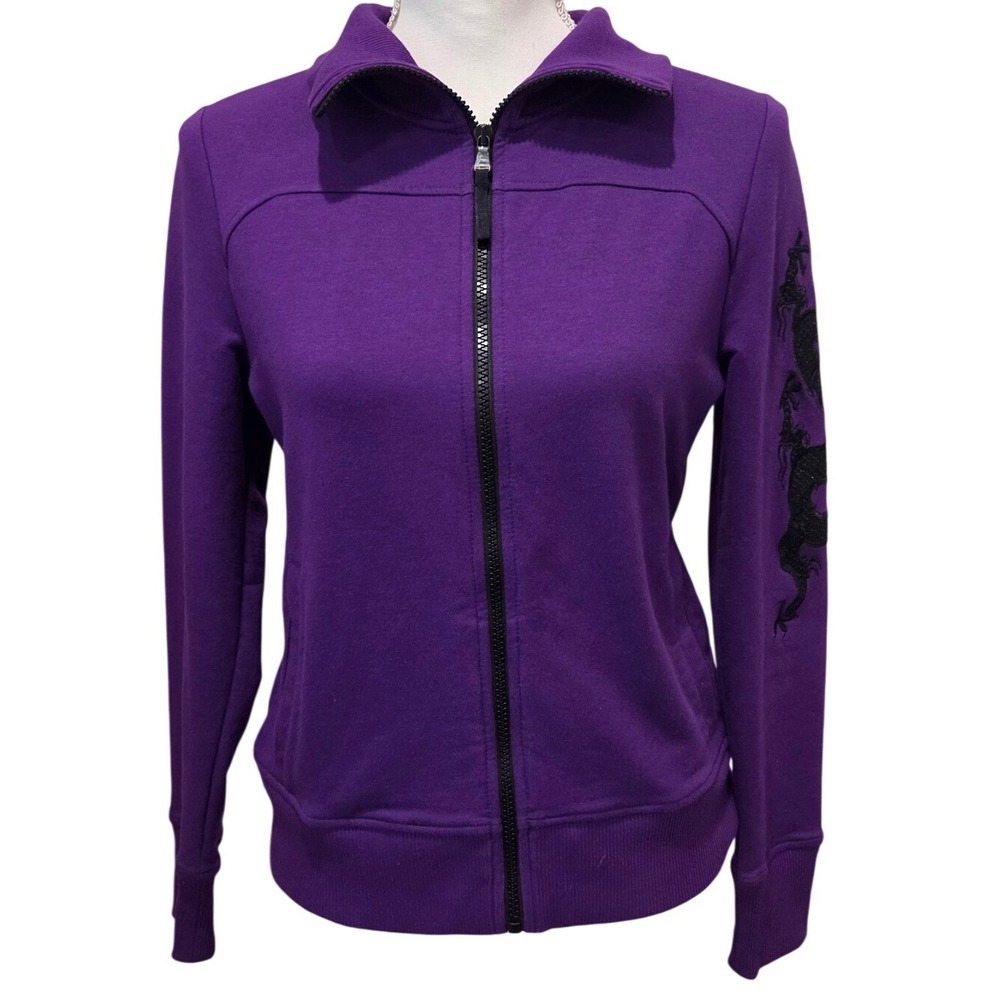 Lauren Ralph Lauren Active Dragon Zip Jacket Regular Purple Streetwear Y2K Small